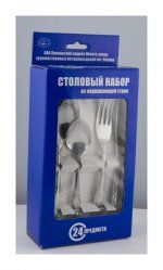 Комплект столовых приборов 24 предмета ПЗХ (Россия), нержавеющая сталь - 1