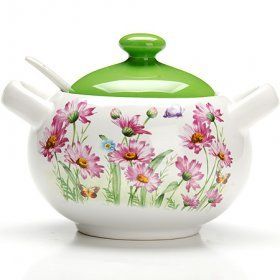 Сахарница с крышкой и ложкой Mayer & Boch (Германия), доломит - 1