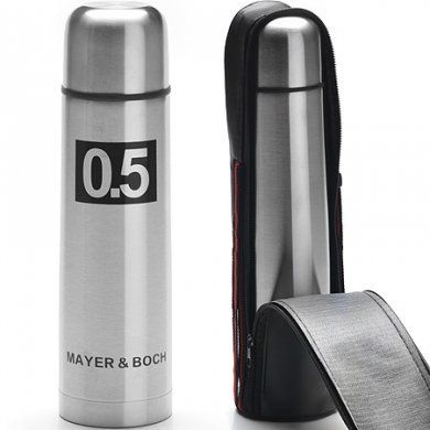 Термос в чехле Mayer & Boch (Германия), нержавеющая сталь, 1 литр -