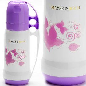 Термос и 2 кружки в наборе Mayer & Boch (Германия), пластик, 1 литр -