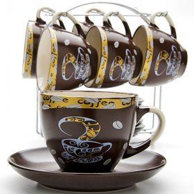 Чайный набор на подставке 6 персон Mayer & Boch (Германия), 13 предметов, керамика - 1