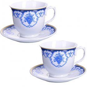 Чашки с блюдцами на 2 персоны Mayer & Boch (Германия), 4 предмета, фарфор - 1