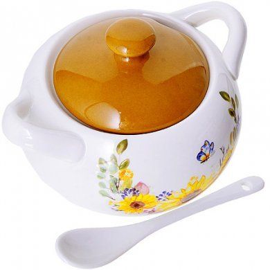Сахарница с крышкой +ложка Mayer &amp; Boch (Германия), доломит - 2