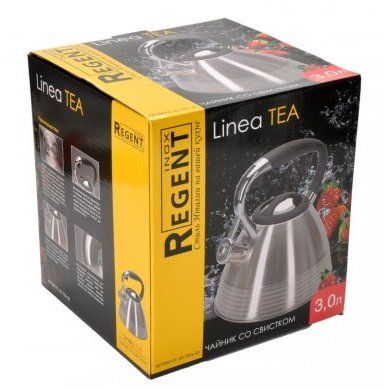 Чайник 3л со свистком Regent inox (Италия), 3 литра, нержавеющая сталь - 2