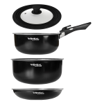 Набор из 2-х кастрюль и сковороды со съемной ручкой крышкой Vensal (), 5 предметов, алюминий - 1