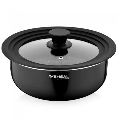 Набор из 2-х кастрюль и сковороды со съемной ручкой крышкой Vensal (), 5 предметов, алюминий - 3
