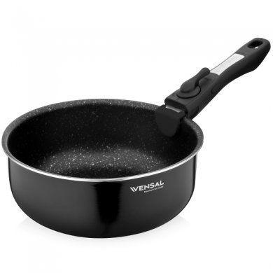 Набор из 2-х кастрюль и сковороды со съемной ручкой крышкой Vensal (), 5 предметов, алюминий - 4