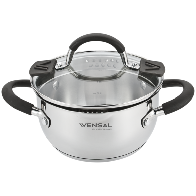 Кастрюля с крышкой Vensal (), нержавеющая сталь, - 1