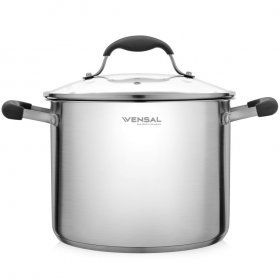 Многофункциональный набор из кастрюли с крышкой и вставки для фритюра Vensal (), нержавеющая сталь, - 1