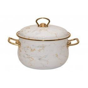 Кастрюля эмалированная мрамор белый RASHEL (), сталь, - 1