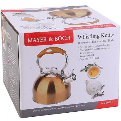 Чайник со свистком Mayer & Boch (Германия), 2 литра, нержавеющая сталь - 4