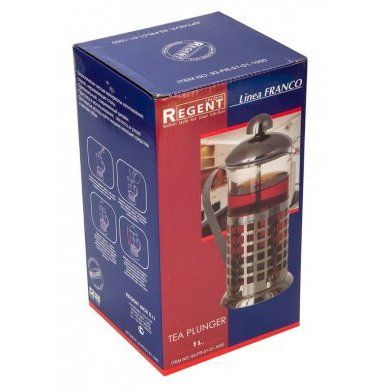 Френч-пресc Regent inox (Италия), 1 литр, нержавеющая сталь - 2