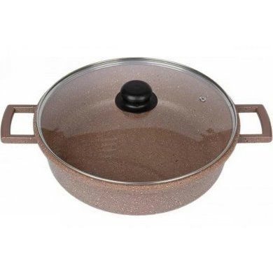 Сотейник со стеклянной крышкой Casta (Россия), алюминий, 28 см - 1