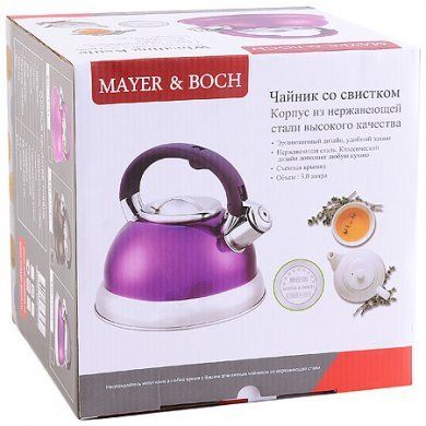 Чайник со свистком Mayer & Boch (Германия), 3 литра, нержавеющая сталь - 4