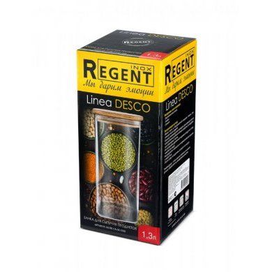 Банка для сыпучих продуктов Regent inox (Италия), стекло - 3