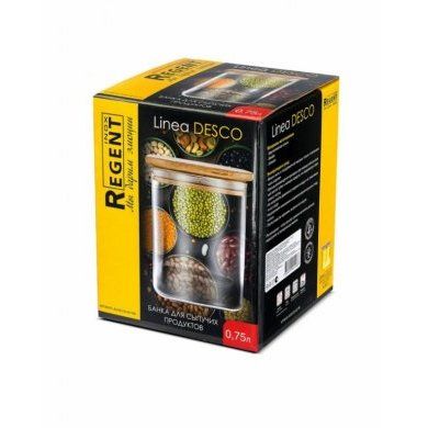 Банка для сыпучих продуктов Regent inox (Италия), стекло - 2