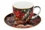 Чашка с блюдцем Натюрморт маками Carmani (Польша), 2 предмета, костяной фарфор - 1