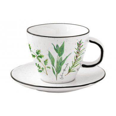Чашка с блюдцем Herbarium Nuova R2S (Италия), 2 предмета, фарфор - 1